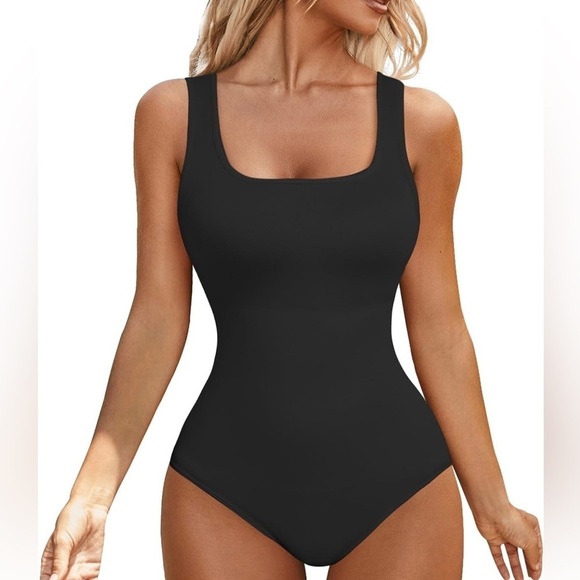Shapewear Bodysuit for Women Tummy Control Thong Square Neck Body Shaper